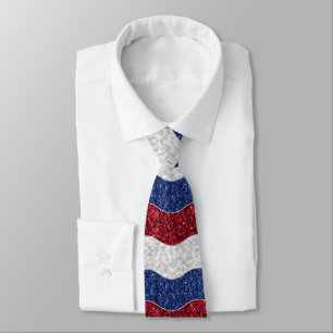 Corbata Olas de mosaico patriótico