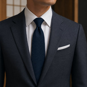 Corbata Olas Japonesas Seigaiha Monocromo Lujo