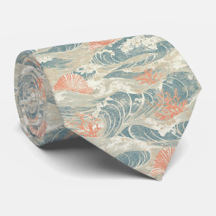Corbata Olas Patrón Estrella de Mar Concha Marinas Aqua Co