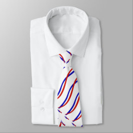 Corbata Olas Rojas Blancas y Azules