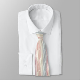Corbata Olas suaves que fluyen en rubor y crema