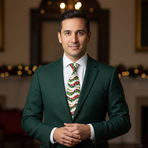 Corbata Olas y copos de Navidad 