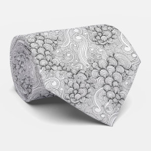Corbata Olas y patrón de conchas de océano negro