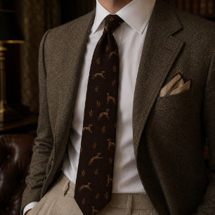 Corbata Old Money Galgo Whippet Tweed de Espina de Pescado