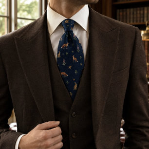 Corbata Old Money Meadow Hare Fox Foxglove Navy