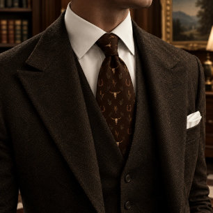 Corbata Old Money Ranch Longhorn Wheat Horseshoe Espresso
