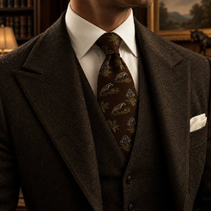 Corbata Old Money Tejón Bluebell Bosque Espresso
