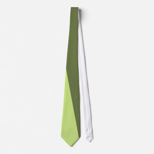 Corbata Oliva, marea retro verde pálido a rayas (Anverso)
