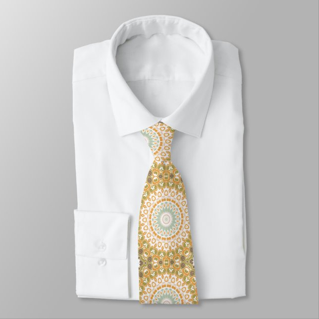 Corbata Olive and Amber Modern Mandala Design (Atado)