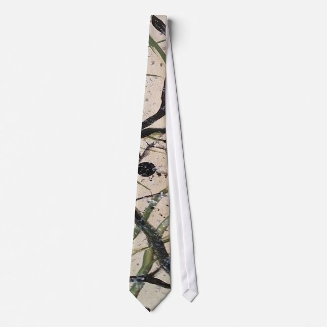 Corbata Olive Branch Abstract Art (Anverso)