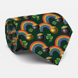 Corbata Olla de Oro Irlandesa y Trébol