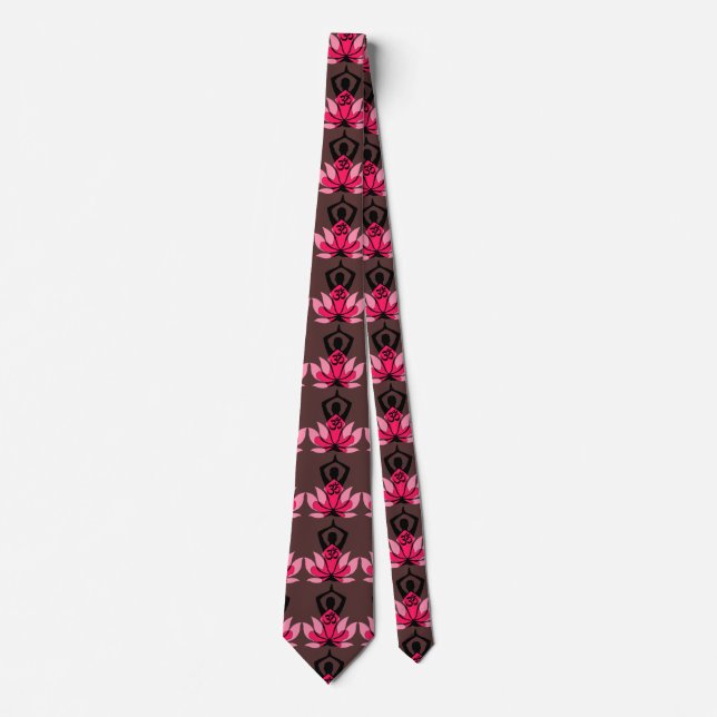 Corbata OM Namaste Espíritu Lotus Flor Yoga Pose (Anverso)
