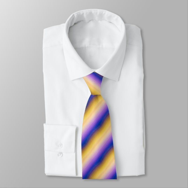 Corbata Ombre amarillo morado (Atado)