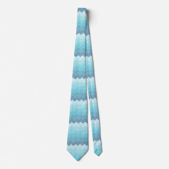 Corbata Ombre, aquamarine, femenino, galón, zigzag, (Anverso)