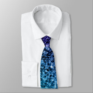 Corbata Ombre azul acuático brillo falso destellos