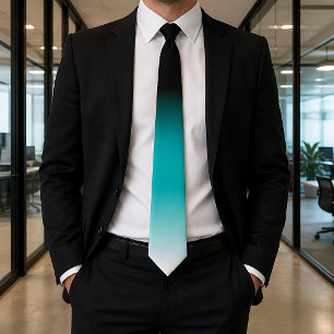 Corbata Ombre Blanco Turquesa Negro