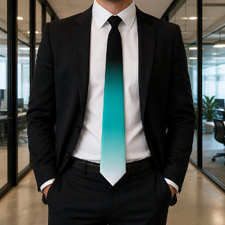 Corbata Ombre Blanco Turquesa Negro
