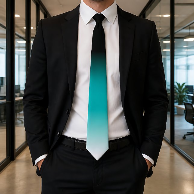 Corbata Ombre Blanco Turquesa Negro (Subido por el creador)