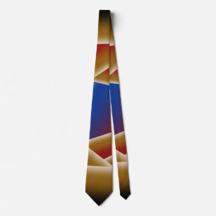 Corbata Ombre de oro rojo azul negro abismal arte abstract