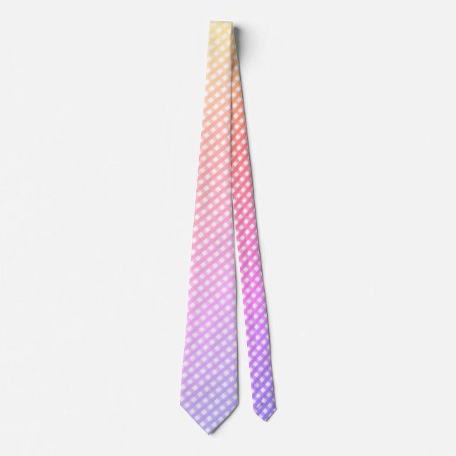 Corbata "Ombre Pastel Rainbow Gingham Check" (Anverso)