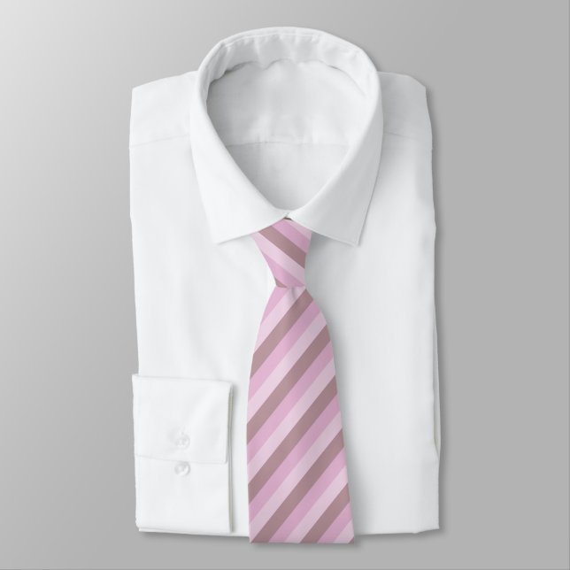 Corbata Ombre rayado rosado púrpura (Atado)