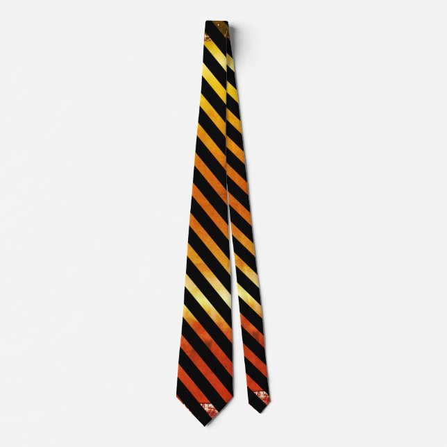 Corbata Ombre Tiger Naranja rojo amarillo (Anverso)