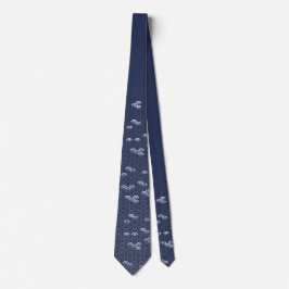 Corbata Onda azul japonesa tradicional con estampado