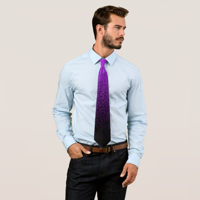 Corbata Onda de negro y púrpura (In situ)