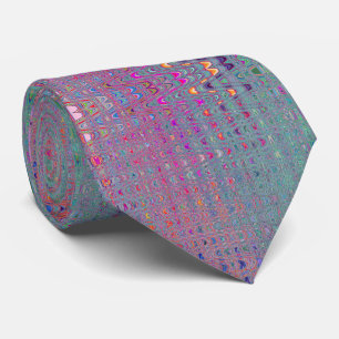 Corbata Ondas abstractas caleidoscópicas retro de bumerán
