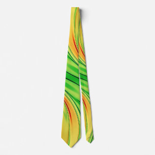 Corbata ondas cromadas verdes y doradas