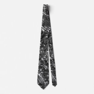 Corbata Ondas Metalizado plateadas