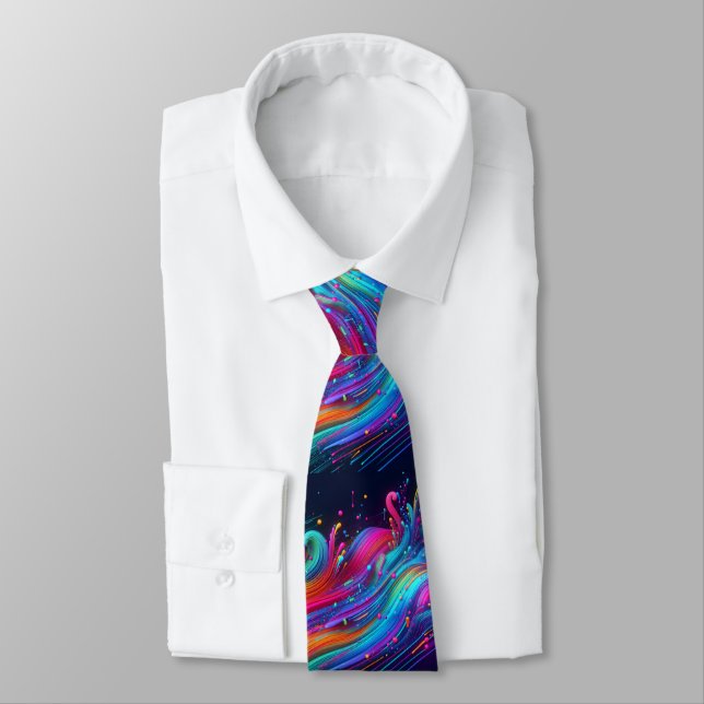 Corbata Ondas Neon (Atado)