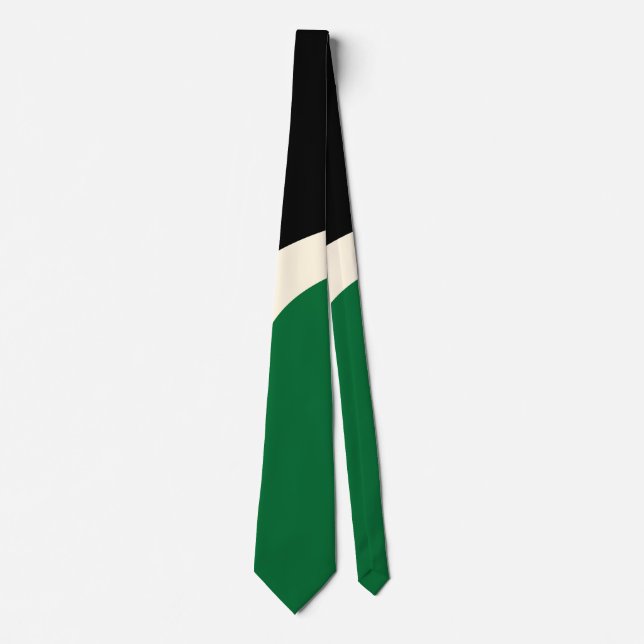 Corbata Ondas simples 3 en verde, crema y negro (Anverso)