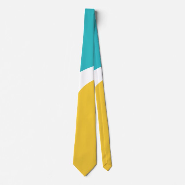 Corbata Ondas simples 3 - Turquesa y Amarilla (Anverso)
