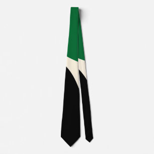 Corbata Ondas Simples 4 en Verde, Crema y Negro