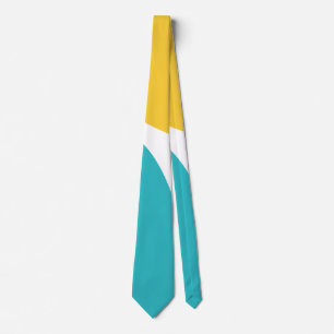 Corbata Ondas simples 4 - Turquesa y Amarilla