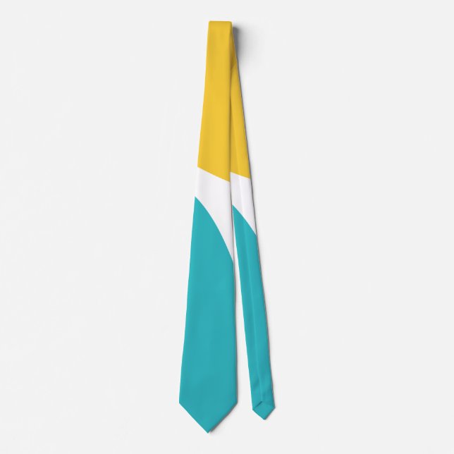 Corbata Ondas simples 4 - Turquesa y Amarilla (Anverso)