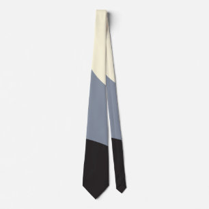 Corbata Ondas simples - Negro, gris y crema
