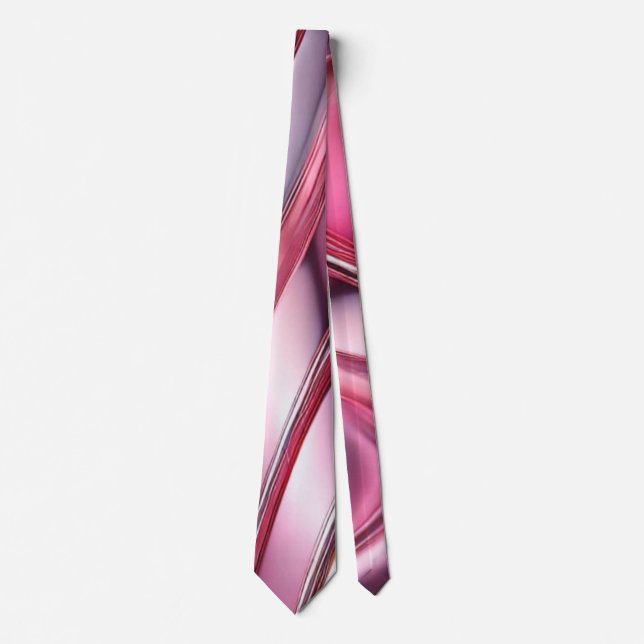 Corbata ondas violetas cromadas rosadas que fluyen (Anverso)