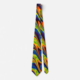 Corbata Ondulado Multicolor Abstracto