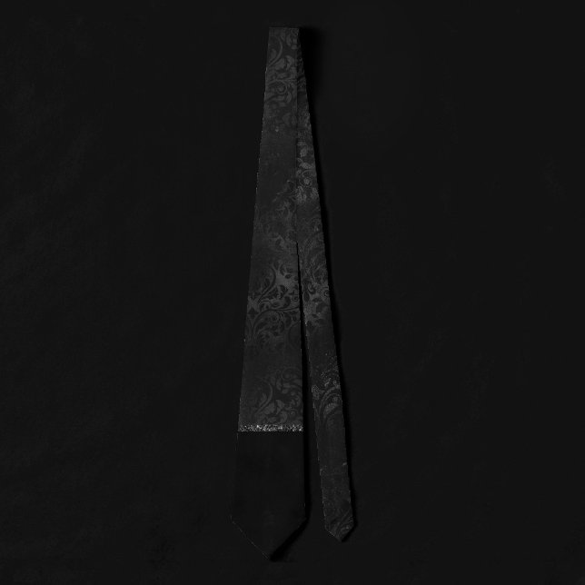 Corbata Onyx Romance | Damasco negro satinado (Subido por el creador)