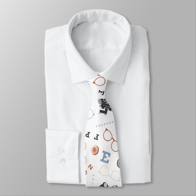 Corbata Optometría en blanco (Atado)