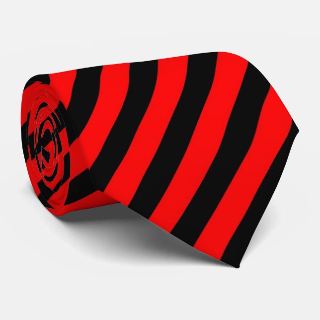 Corbata OPUS rojo y diagonal negra rayada (Enrollado)