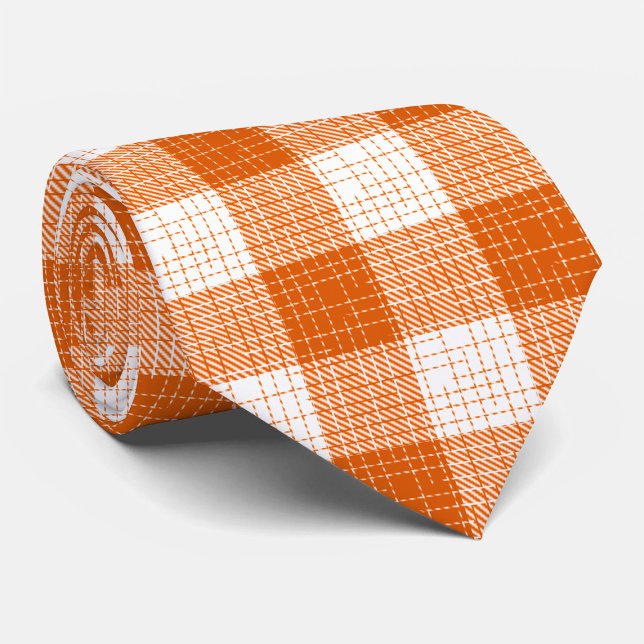 Corbata Orange and White Bold Checkered Plaid Design  (Subido por el creador)