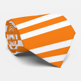 Corbata Orange White Stripes Pattern