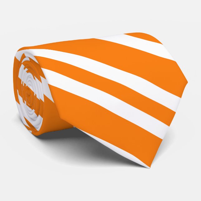 Corbata Orange White Stripes Pattern (Enrollado)