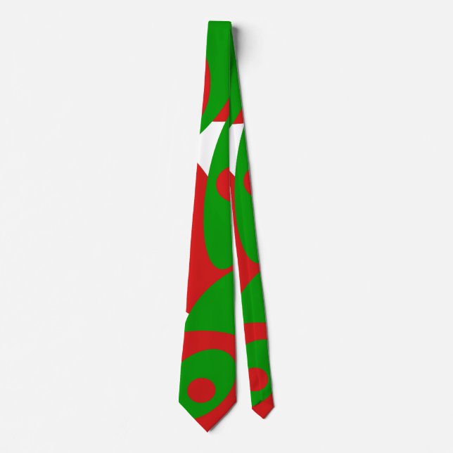 Corbata Orbes rojas, verdes y blancas (Anverso)