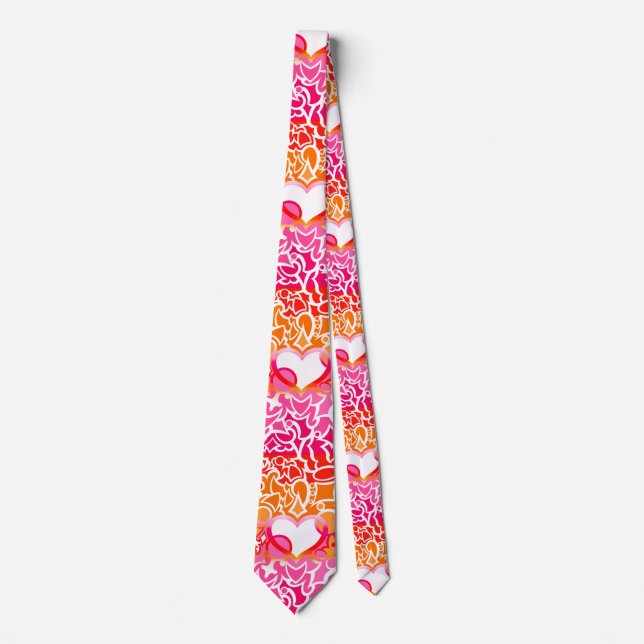 Corbata Orgullo Arcoíris Lesbiana Squiggle (Anverso)