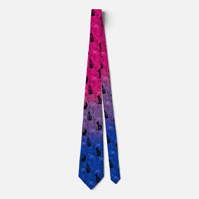 Corbata Orgullo Bisexual Gato Negro - Místico y Brujo (Anverso)