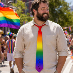 Corbata Orgullo de oso gay - Bandera del arcoíris con huel